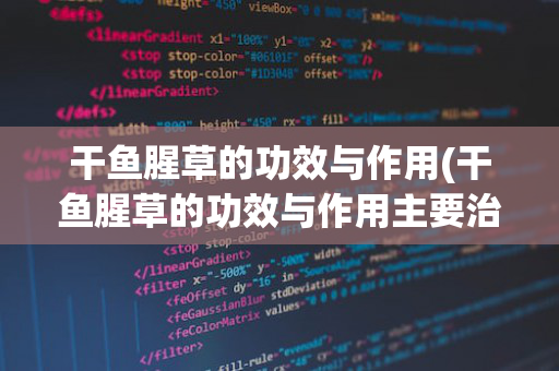 干鱼腥草的功效与作用(干鱼腥草的功效与作用主要治什么病)