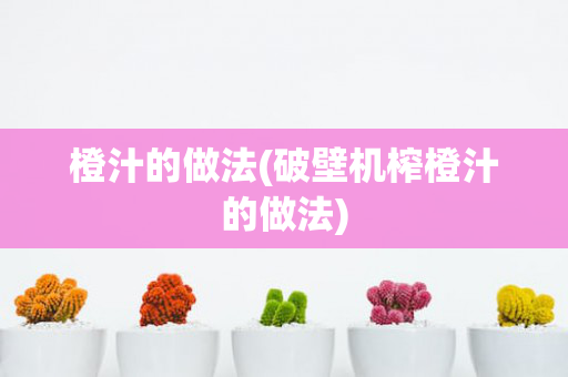 橙汁的做法(破壁机榨橙汁的做法)