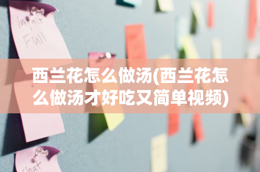 西兰花怎么做汤(西兰花怎么做汤才好吃又简单视频)