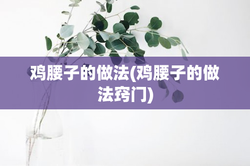 鸡腰子的做法(鸡腰子的做法窍门)