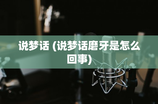 说梦话 (说梦话磨牙是怎么回事)