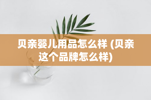 贝亲婴儿用品怎么样 (贝亲这个品牌怎么样)