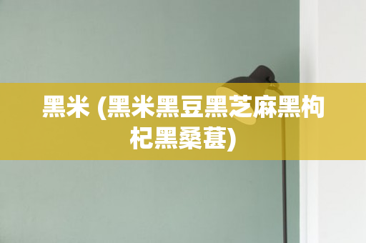 黑米 (黑米黑豆黑芝麻黑枸杞黑桑葚)
