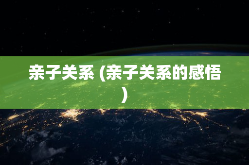 亲子关系 (亲子关系的感悟)