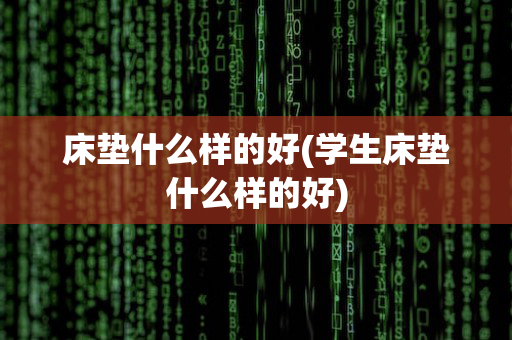 床垫什么样的好(学生床垫什么样的好)
