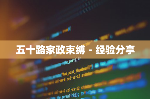 五十路家政束缚－经验分享